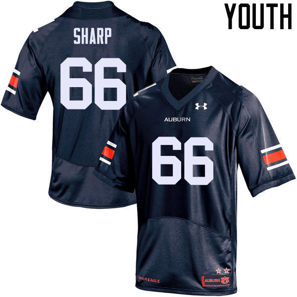Youth Auburn Tigers #66 Bailey Sharp Navy College Stitched Football Jersey